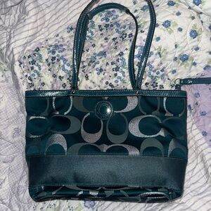 Coach Teal Signature Shoulder Bag